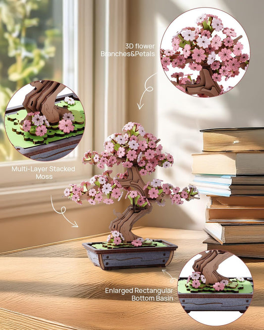 WSooden cherry bonsai gift